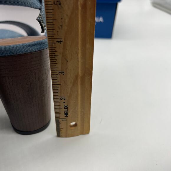 Arizona Jean Co Womens Heather Heeled Sandals Blue Denim Size 7.5M - Picture 9 of 16